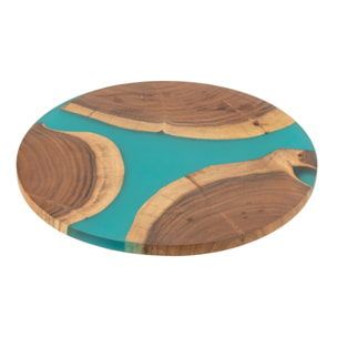 J-Line planche à découper Rond - bois/résine - naturel/bleu