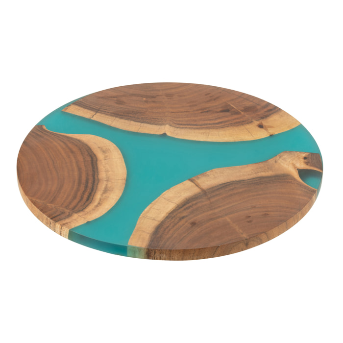 J-Line planche à découper Rond - bois/résine - naturel/bleu