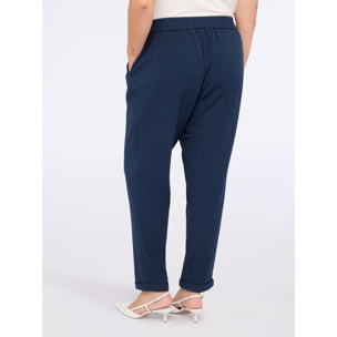 Fiorella Rubino - Pantalones jogger de tejido elástico con cordón - Azul