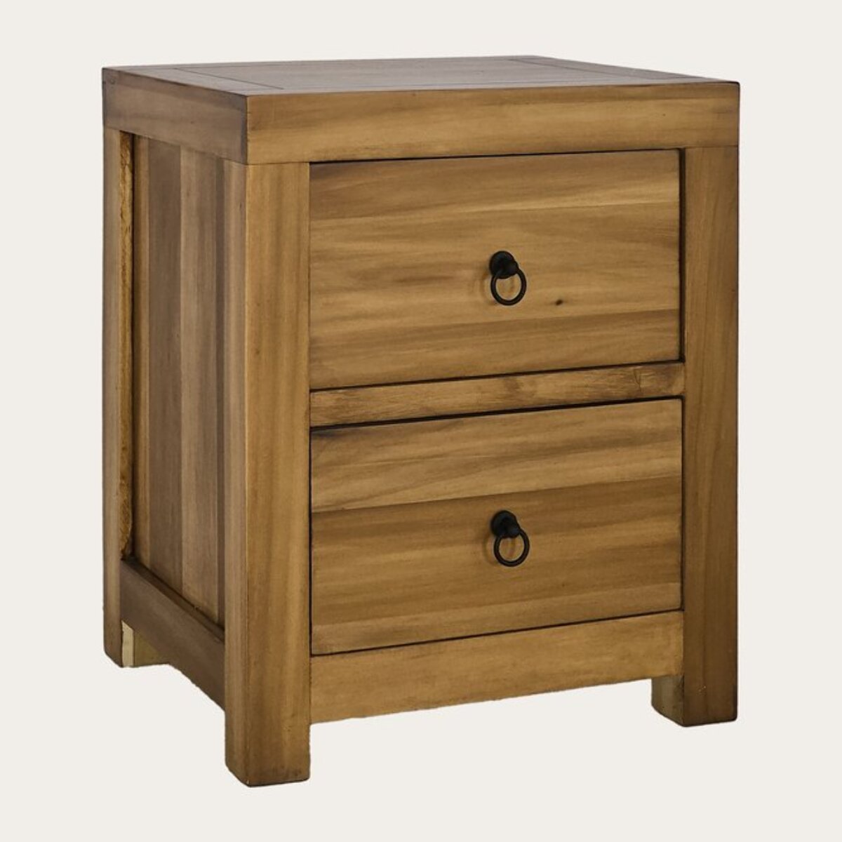 Table de chevet Tiber -bois massif de peuplier-couleur praliné 50 x 60 x 43 cm