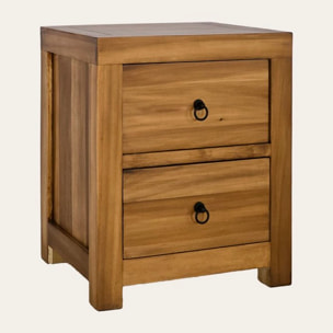 Table de chevet Tiber -bois massif de peuplier-couleur praliné 50 x 60 x 43 cm