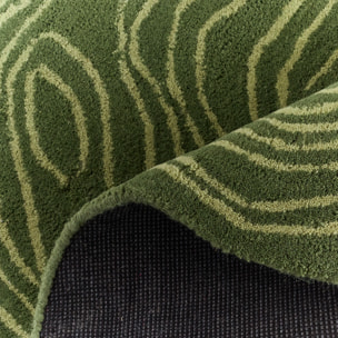 PANTONE - Tapis en laine fait main CEDRE BLANC à motif vert