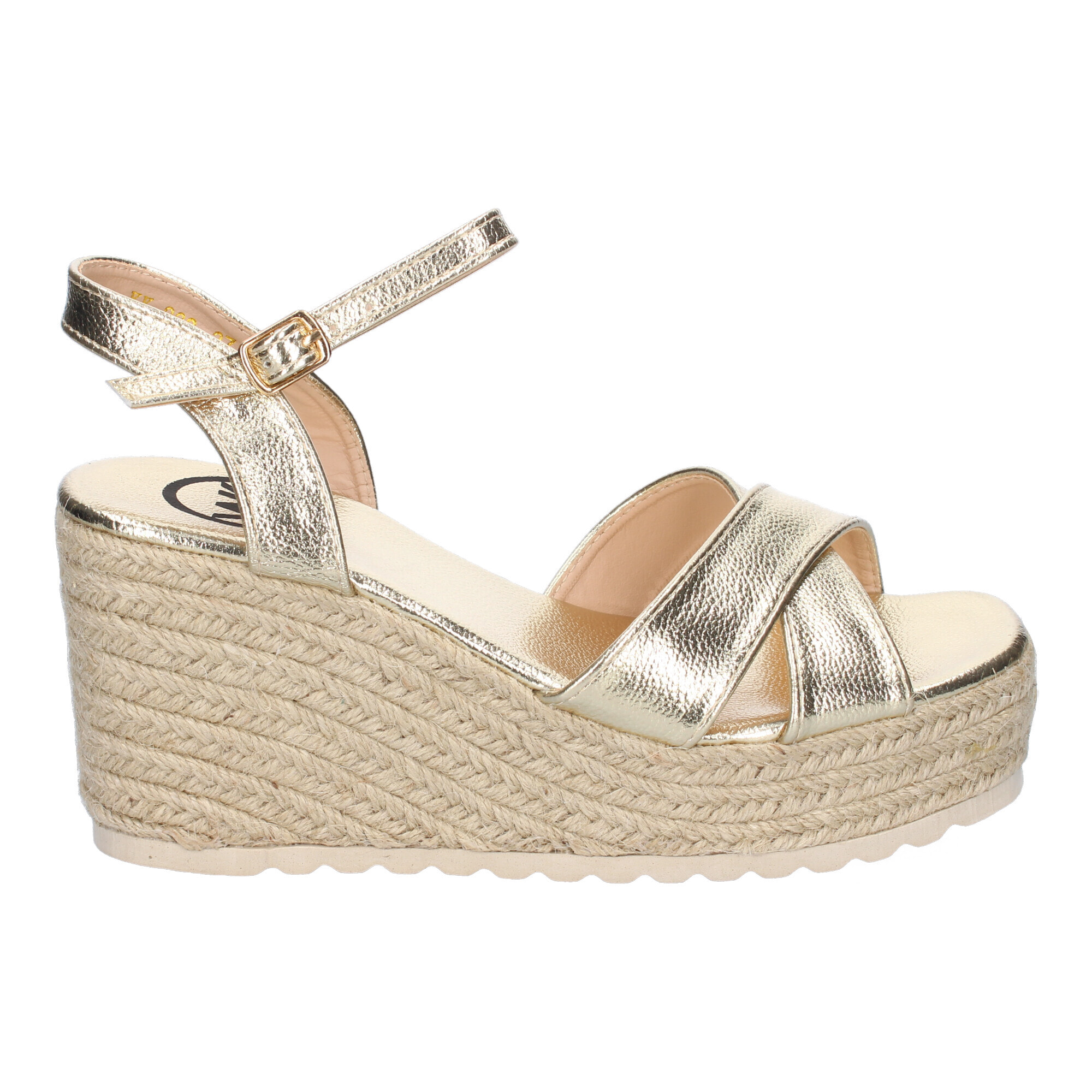 Sandalia de Cuña de Yute para Mujer, Comodas y Elegantes, Diseño Trenzado en la Pala