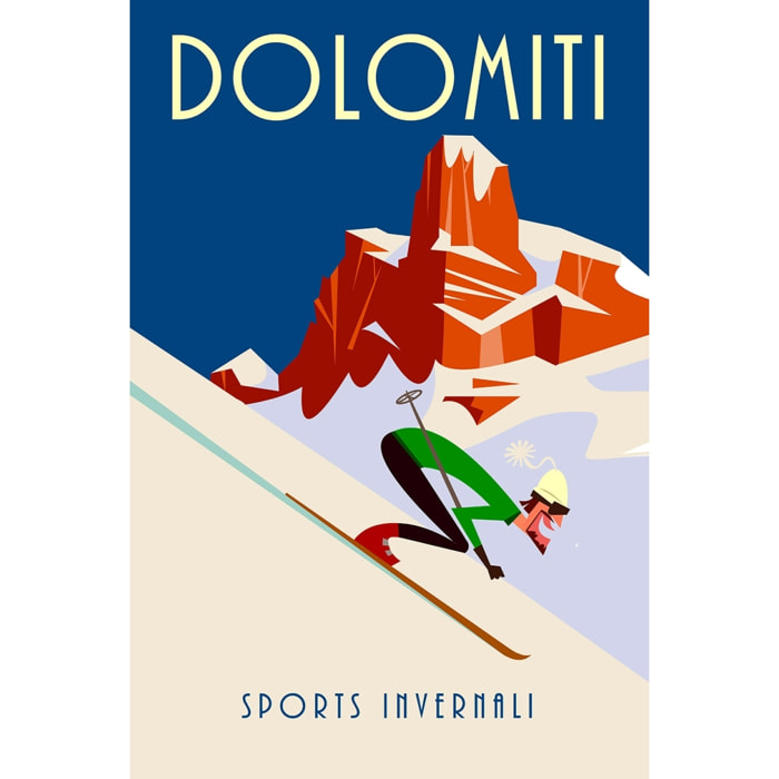 Tableau ski et dolomites Toile imprimée