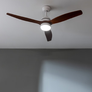 Ventilador de techo con luz EnergySilence Aero 5275 White&BlackWood Cecotec