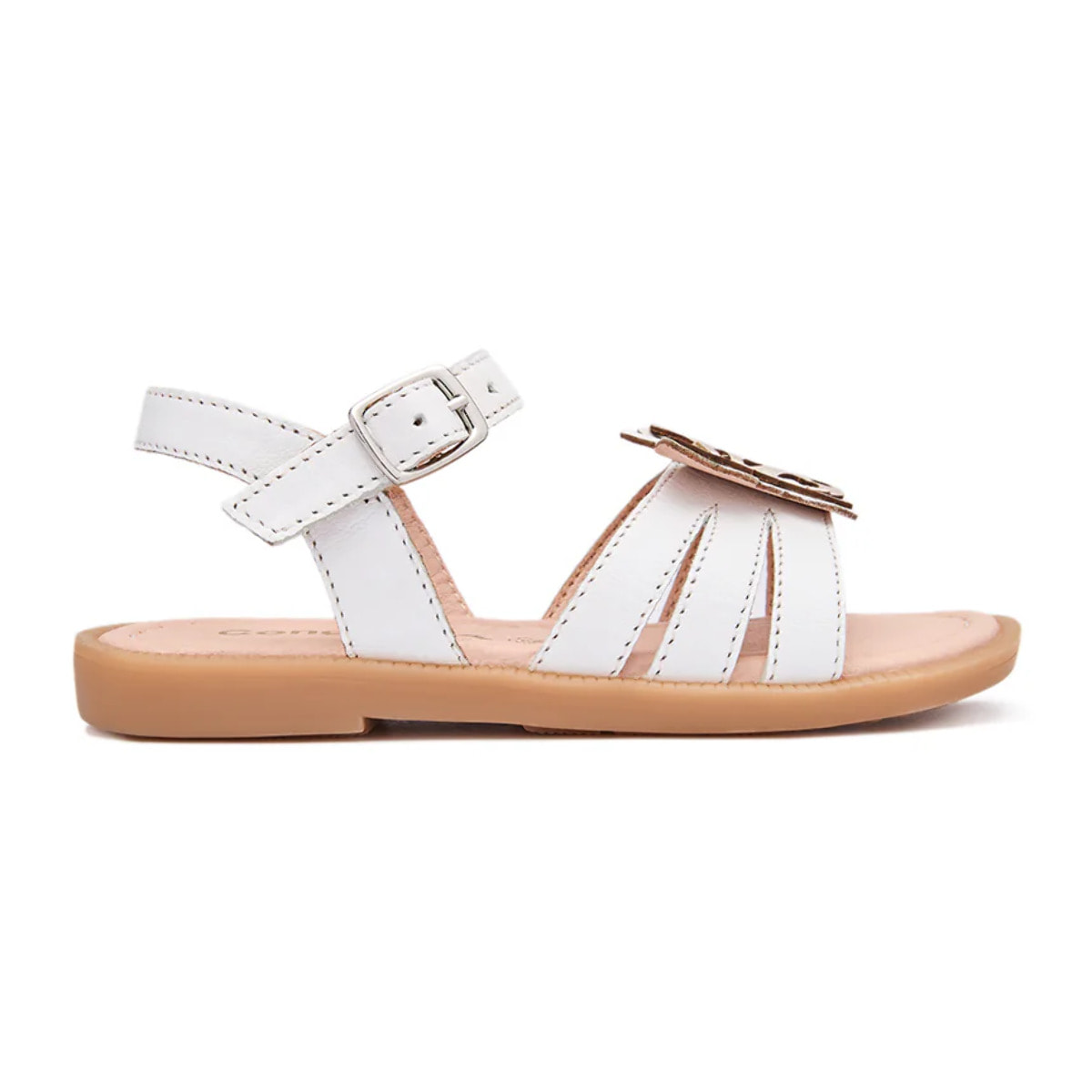 Sandalias Abiertas de Niña con Diseño de Mariposa en Blanco