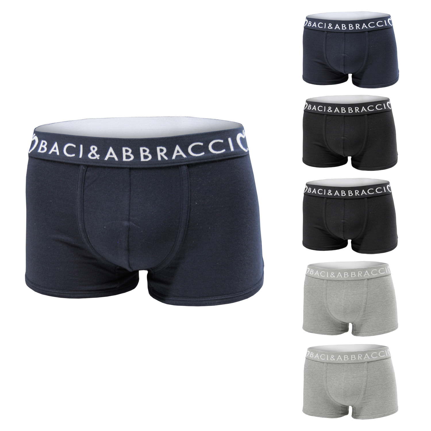 Pack 6 Paia Boxer Baci e Abbracci