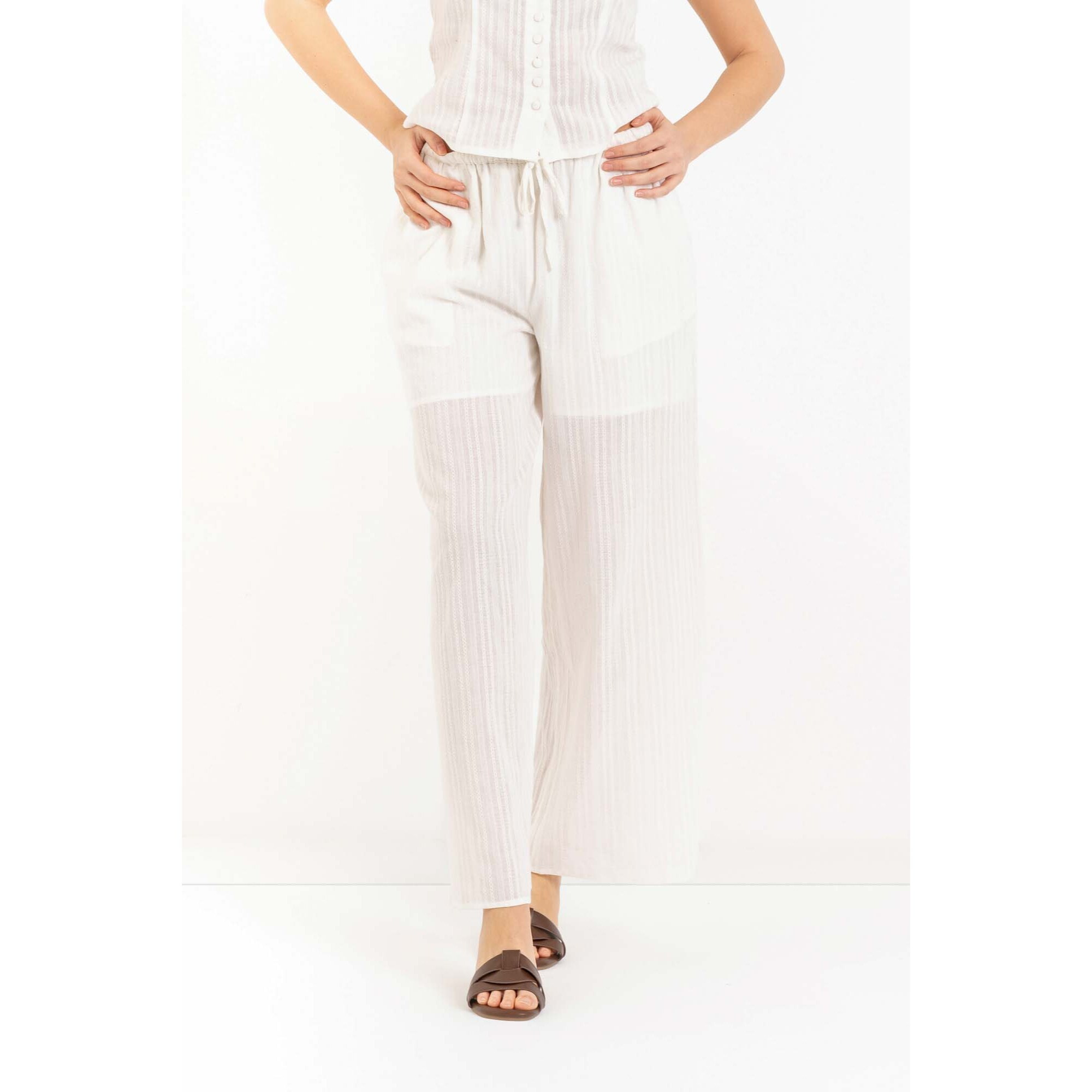 Kocca - Pantaloni da donna in cotone a righe con gamba larga Donna