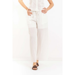 Kocca - Pantaloni da donna in cotone a righe con gamba larga Donna