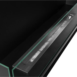 Sutri 90 - Camino a Bioetanolo da Incasso Angolare Sinistro 90x45x22,4 cm con Bruciatore 1,5lt in Acciaio