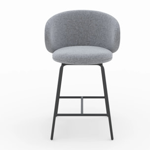 Lot de 2 chaises pour îlot central en tissu gris foncé 68 cm - Cécilia