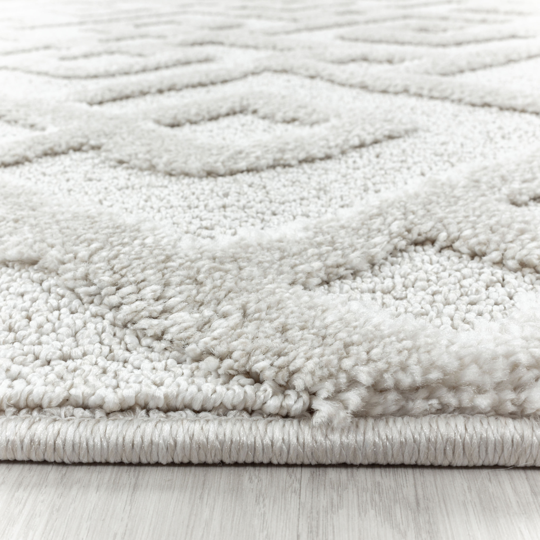 PISA - Tapis de salon rond à motif crème - PIS4708CRE