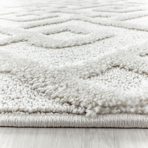 PISA - Tapis de salon rond à motif crème - PIS4708CRE