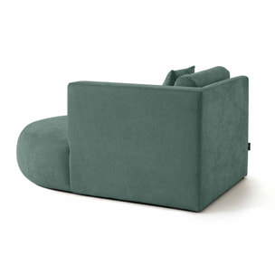 Santorini - module d'assise méridienne droit - en tissu texturé - Vert
