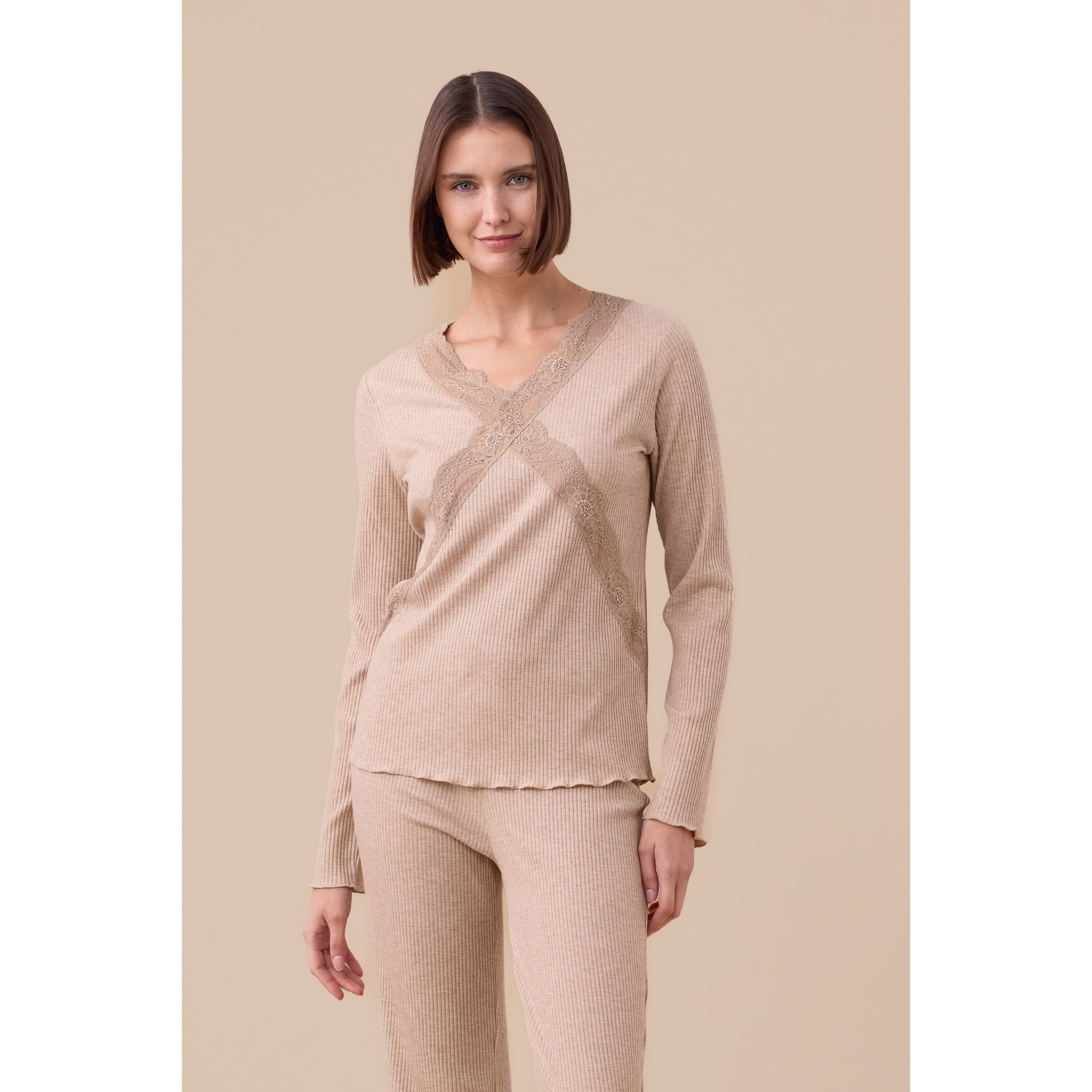 Pigiama donna in costina di viscosa articolo classic Noidinotte