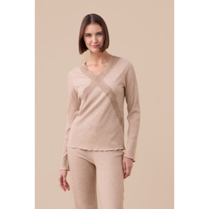 Pigiama donna in costina di viscosa articolo classic Noidinotte