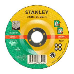 Stanley Disque aggloméré à tronçonner le béton 125x22x3.2 STA32080-QZ