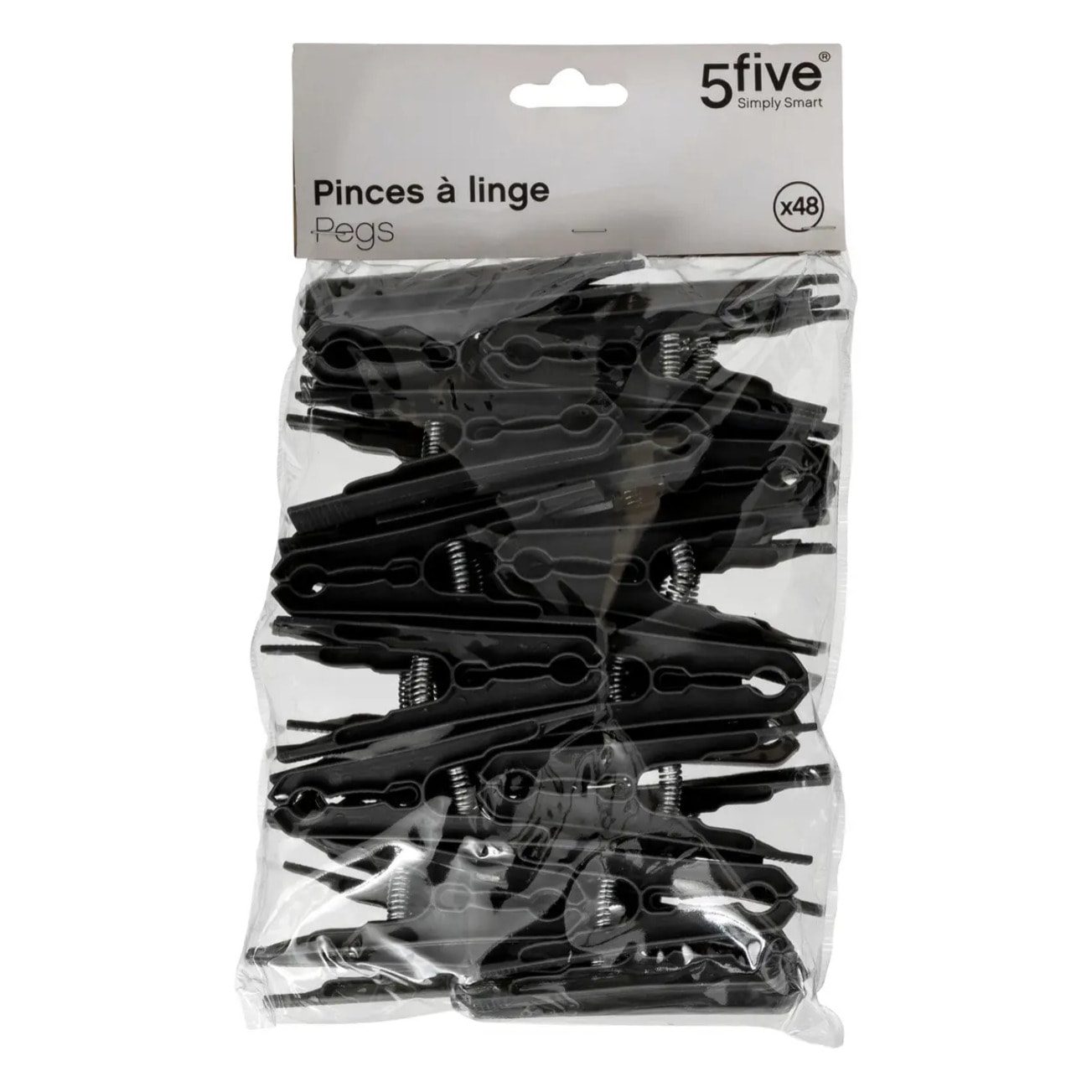 Lot de 48 pinces à linge Noir