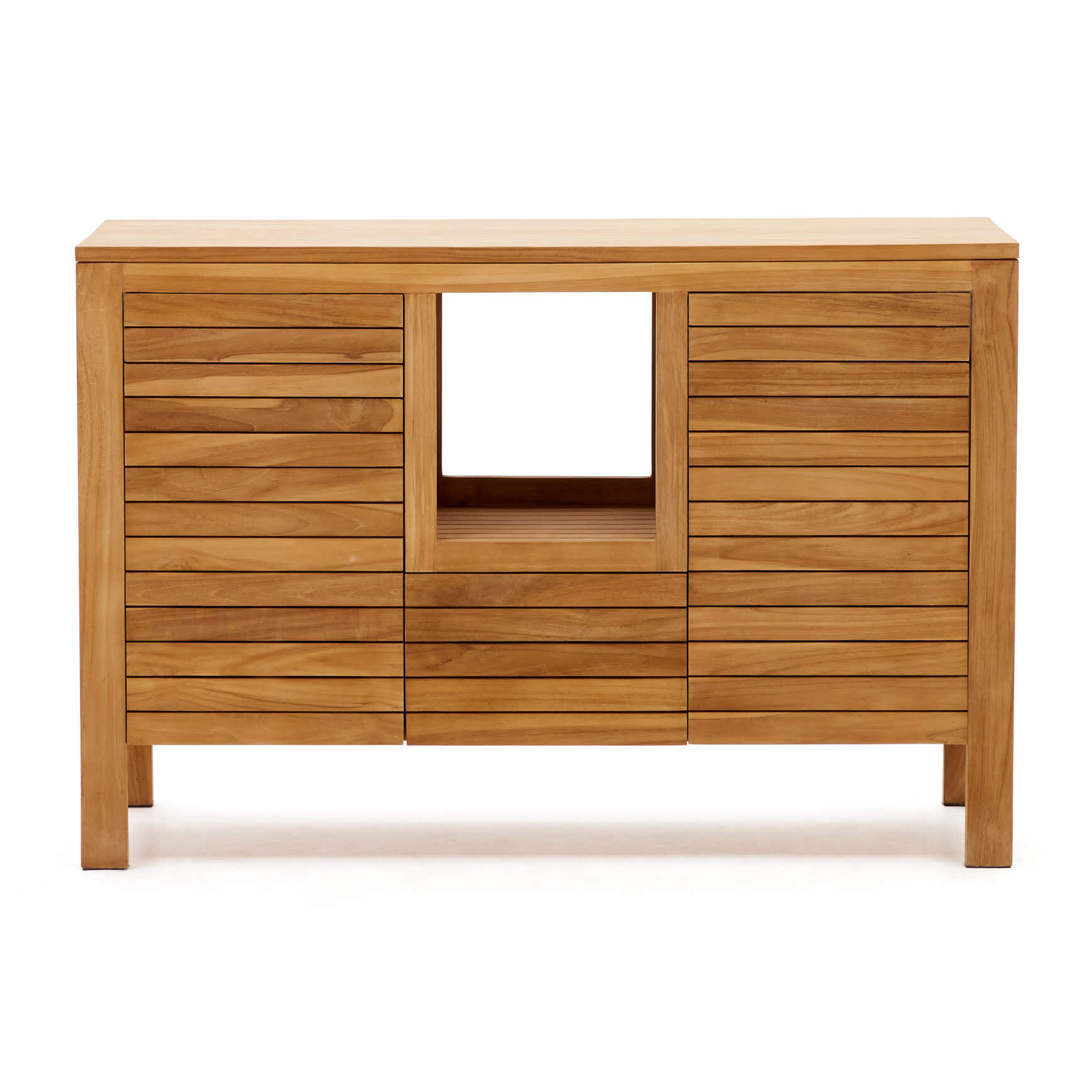 Mueble de baño Neria de madera maciza de teca acabado natural 120 x 45 cm