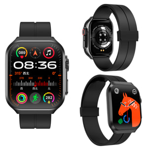 Smartwatch OP88. Schermo curvo AMOLED di 1,95 px, con chiamate Bluetooth, monitor della salute, corona multifunzione.