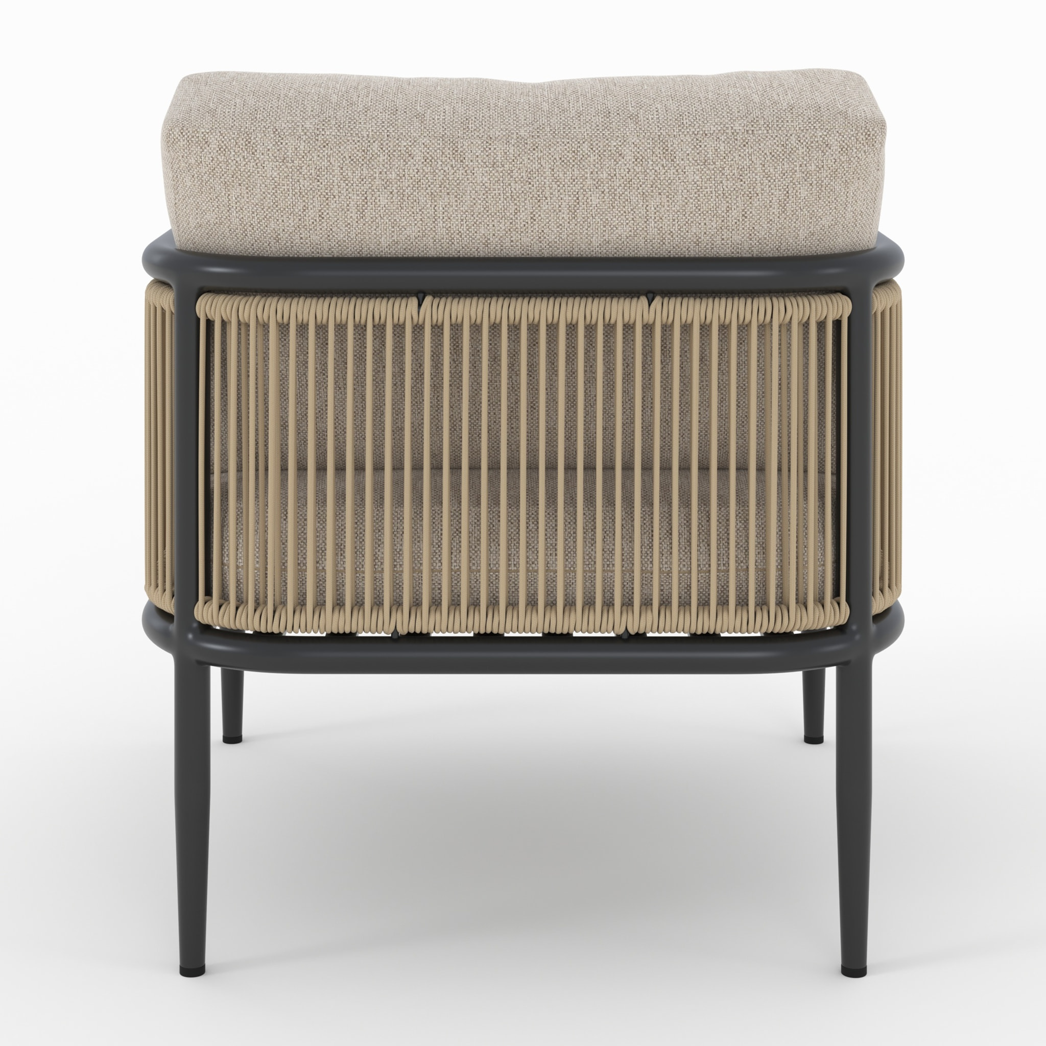 Fauteuil de jardin en acier et tissu beige - Wilo