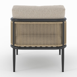 Fauteuil de jardin en acier et tissu beige - Wilo