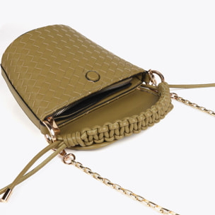 Borsa a tracolla intrecciata effetto pelle