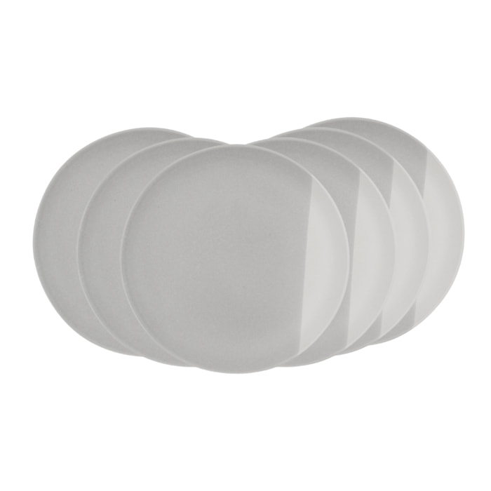 Lot de 6 grandes assiettes, TERRE DE SIENNE