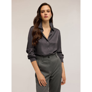 Motivi - Camisa de satén - Gris