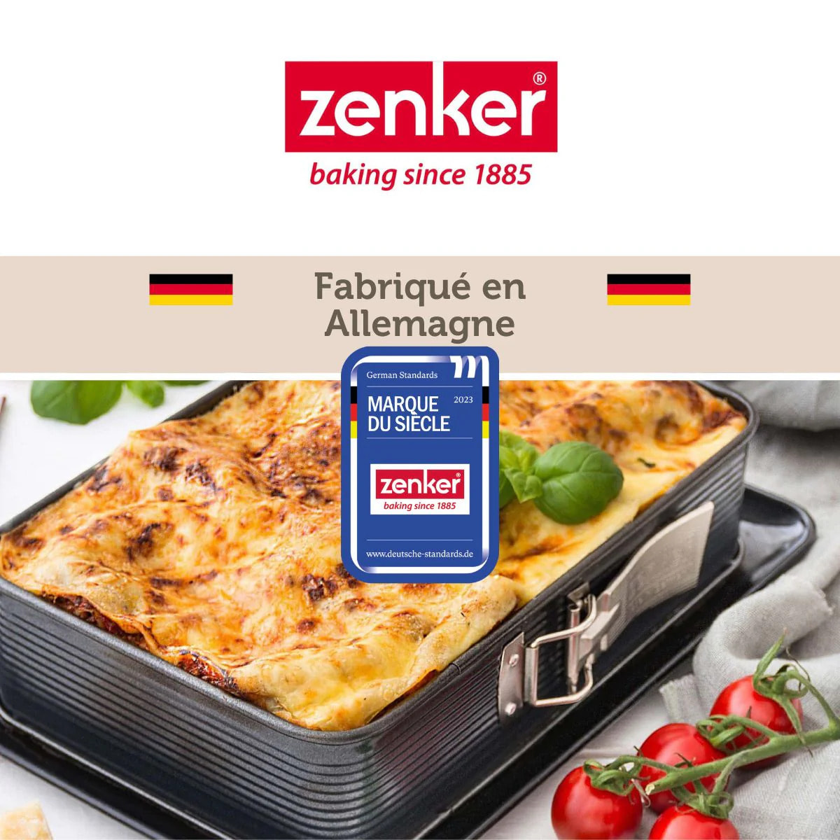 Plat à lasagnes avec charnière 33 x 22,5 Zenker Deluxe