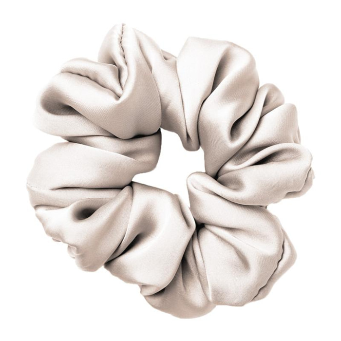 Scrunchies Elastico Capelli 100% Seta Tinta Unita Bianco