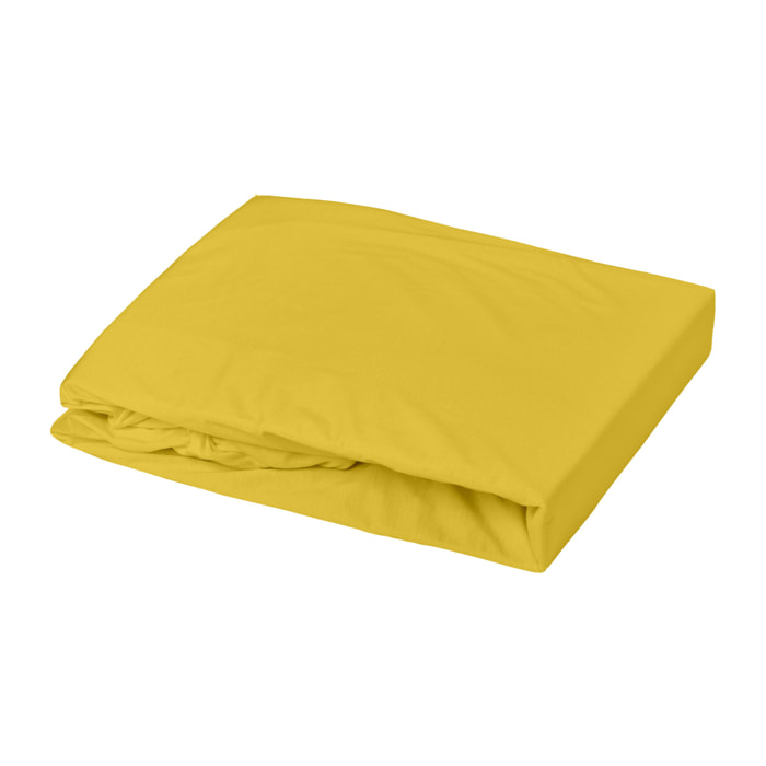 Drap housse enfant Oeko-tex 100% coton 130g/m² - Jaune Curry