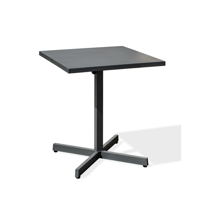 LOUISE - Guéridon de jardin avec plateau pliant en acier gris anthracite