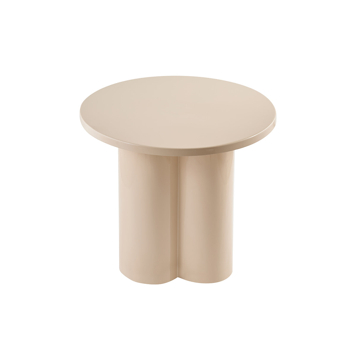 Table d'appoint design en métal émaillé beige D51 cm ZELIE