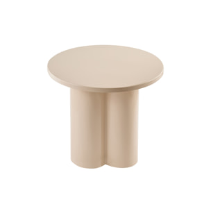 Table d'appoint design en métal émaillé beige D51 cm ZELIE