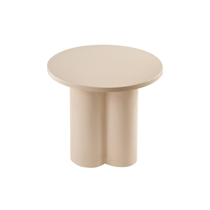 Table d'appoint design en métal émaillé beige D51 cm ZELIE