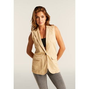 Gilet doppio petto da donna in gabardine