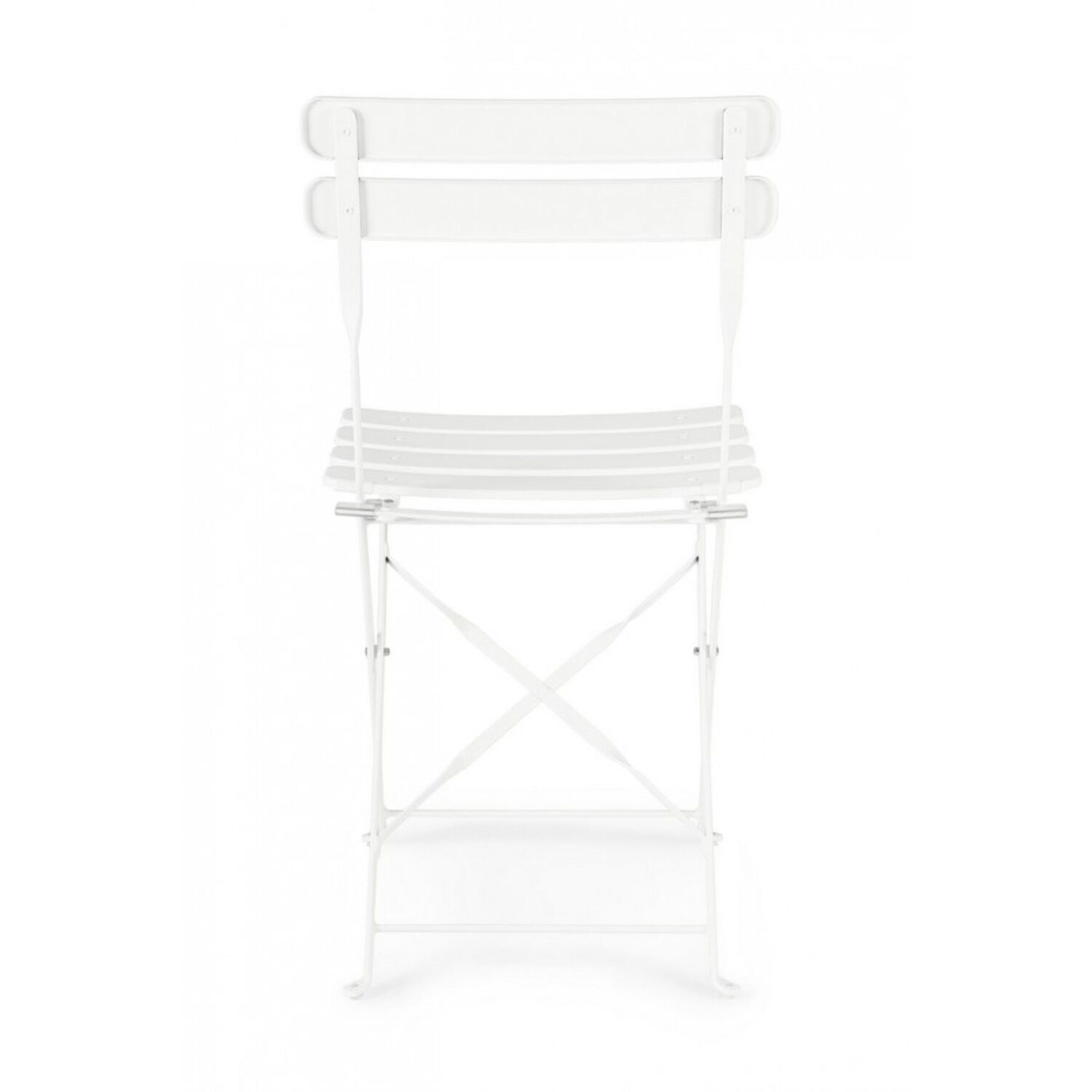 Set di 2 sedie YASMIN in acciaio bianco, pieghevole