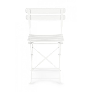 Set di 2 sedie YASMIN in acciaio bianco, pieghevole