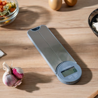 Bilancia da cucina pieghevole - grigio - 6,5x1,5x23,2 cm
