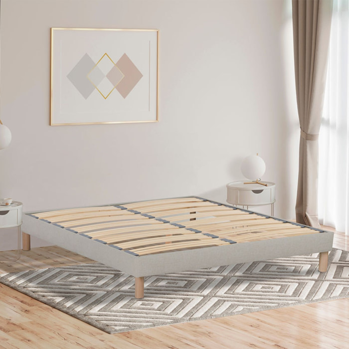 Sommier à lattes en bois LINO - Livré en kit - Beige