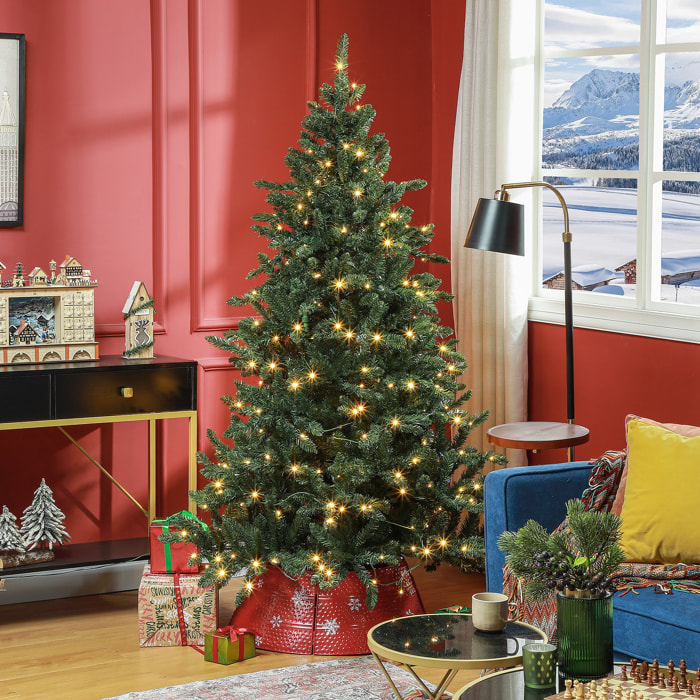 Sapin de Noël artificiel LED H.180 cm - 872 branches - blanc chaud vert