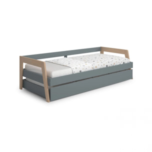 Cama doble juvenil Misty Haze Verde Salvia - Oak Soft