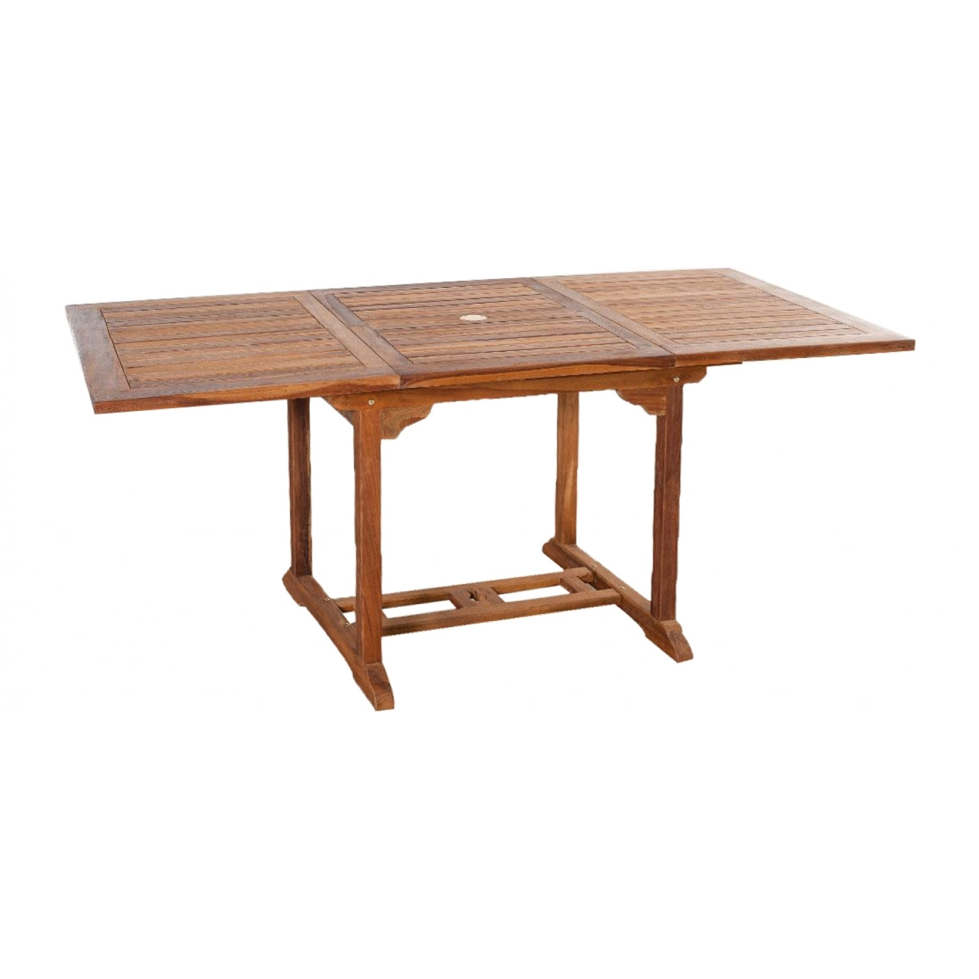 Table rectangulaire 4 chaises et 2 fauteuils en teck huilé NARRA