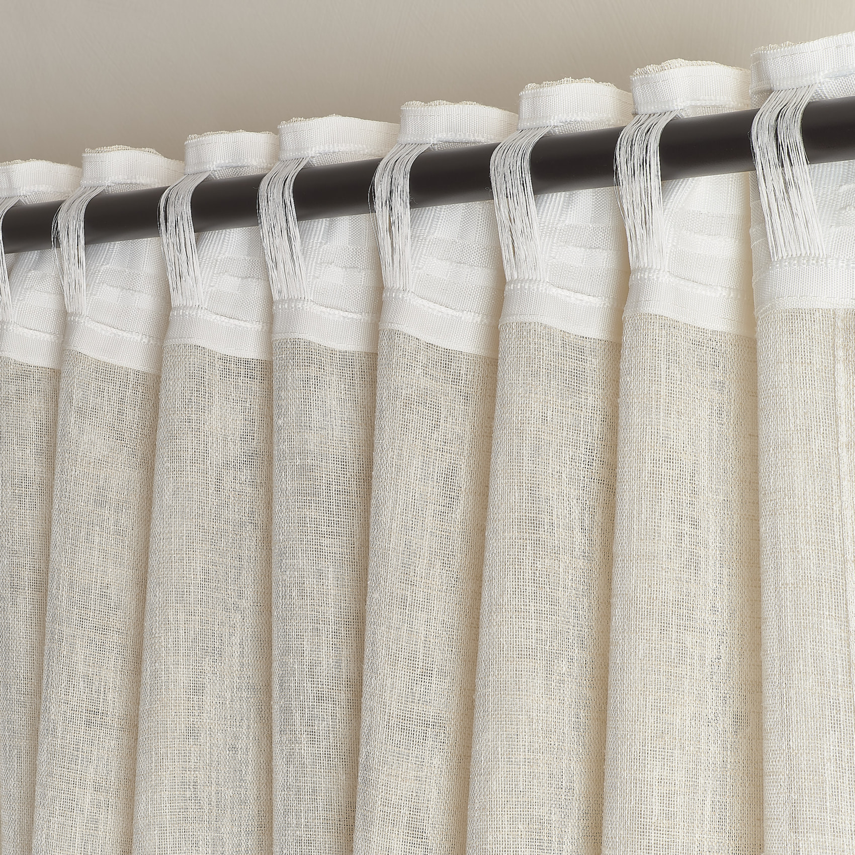 Voilage accroche 3 en 1  avec volant - Lin