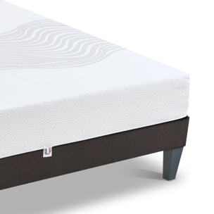 Ensemble Matelas Sensitive & Sommier Kit15, 21 cm, Mémoire de Forme, Déhoussable, Technologie Tri-Lattes, Soutien Ferme