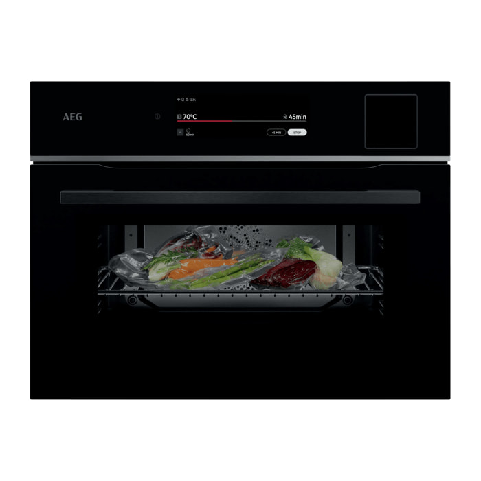AEG Horno compacto de vapor Serie 9000 ProAssist con SteamPro con Display CookSmart Touch+ 7,8 '', con WiFi TP9SK821B