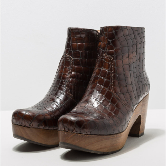 Botines con tacón S3260F FANTASY ALLIGATOR WAX BROWN/ ST.LAURENT color Alligator wax brown