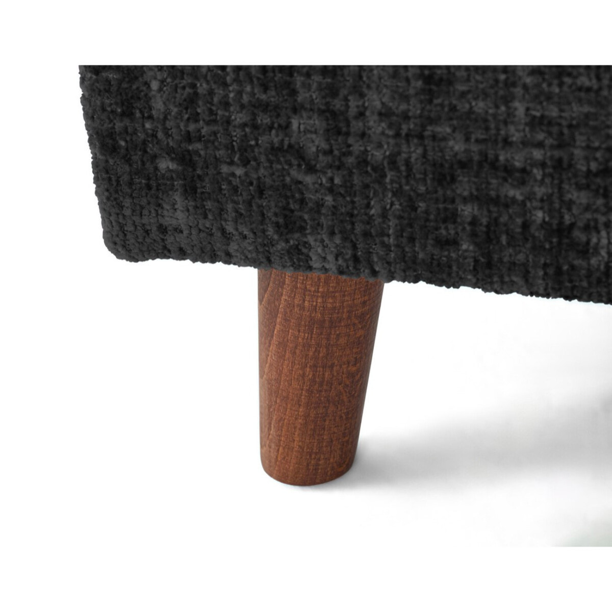 Rune - canapé d'angle droit 4 places en velours texturé - Gris Anthracite