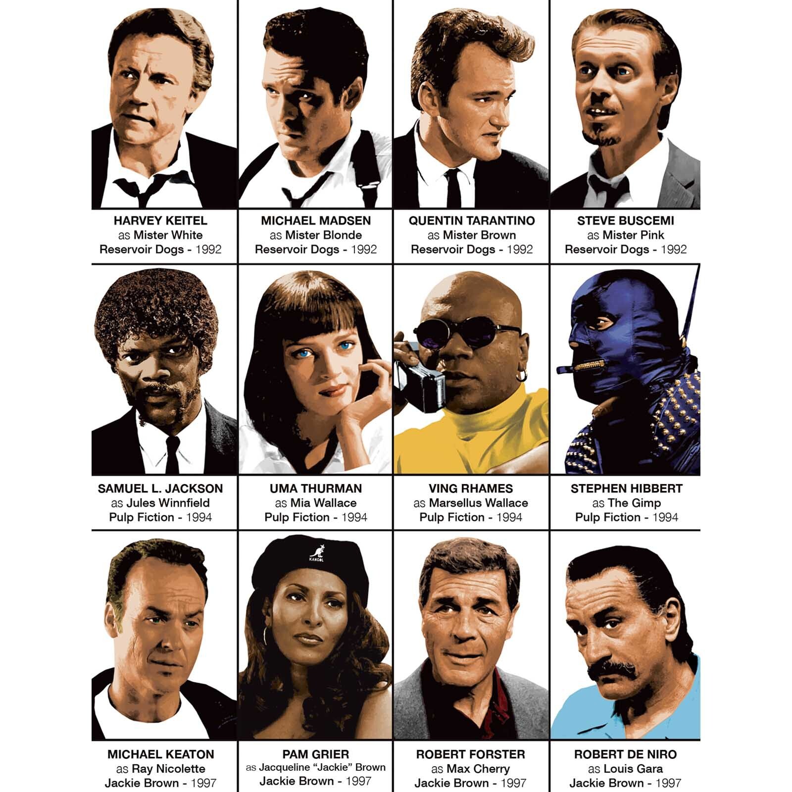 Affiche - Quentin Tarantino characters - Olivier Bourdereau
